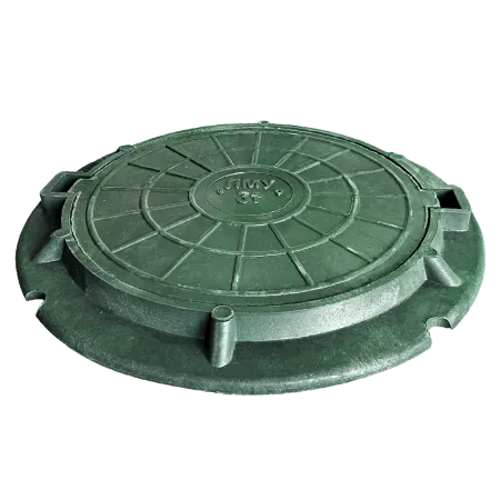 Люк полимер-песчаный ЛМУ легкий малогабаритный усиленный 30кН (ЗЕЛЕНЫЙ)